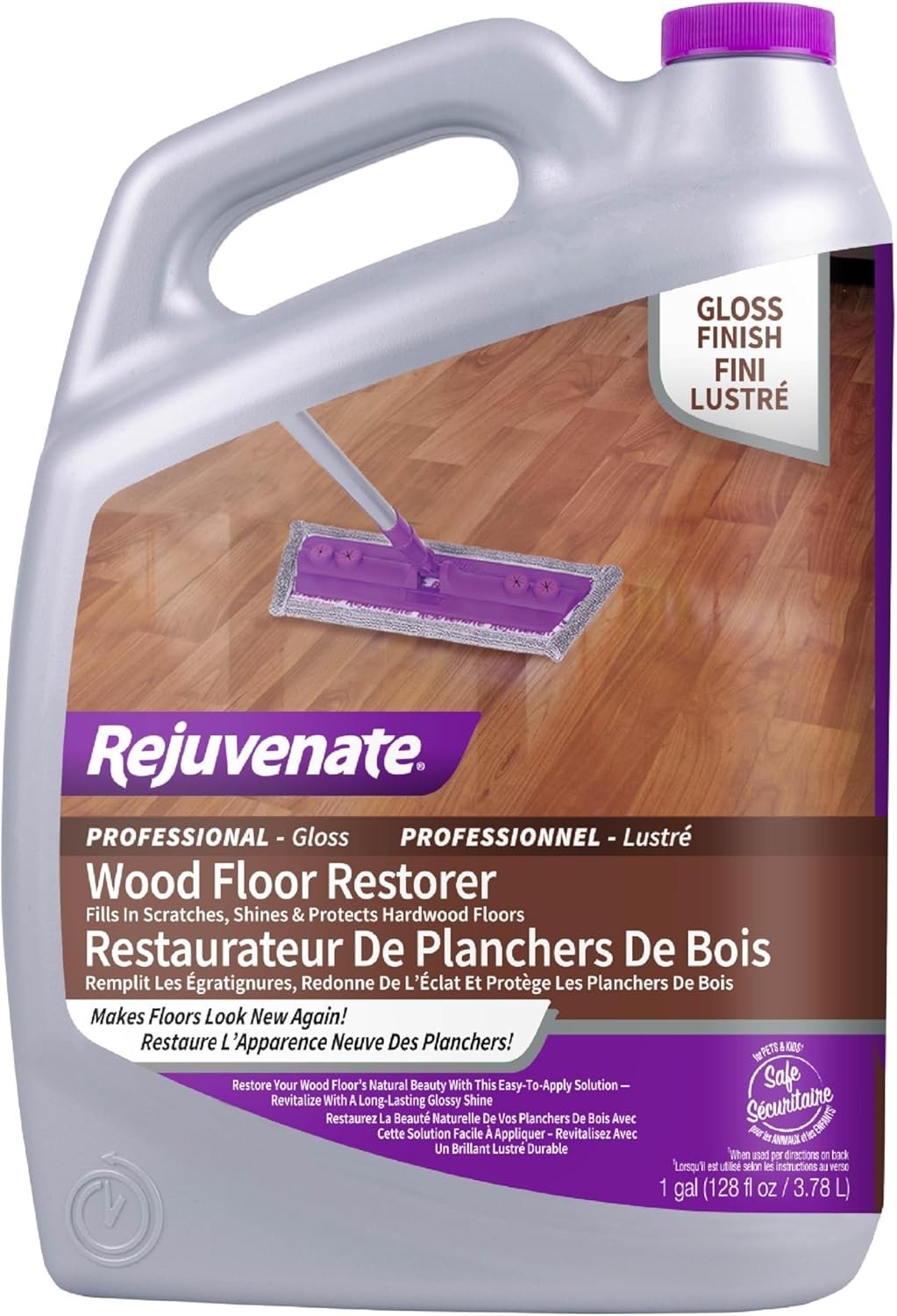 1 Gallon Rejuvenate Professional Wood Floor Restorer Fills Scratches. 128 Fl Oz