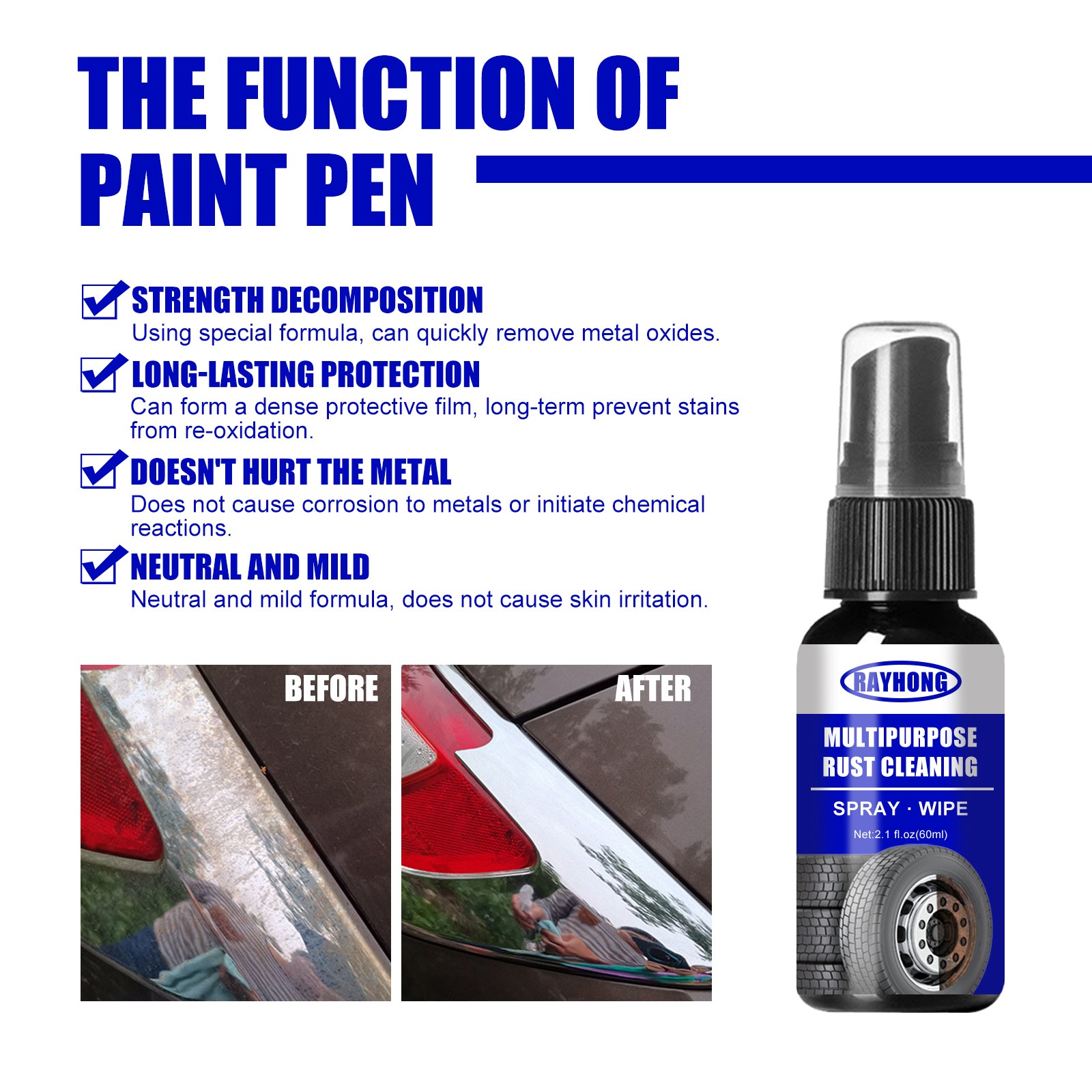 Multipurpose Rust Remover – Metal Door Window Cleaning Screws Bolt Use 🔧