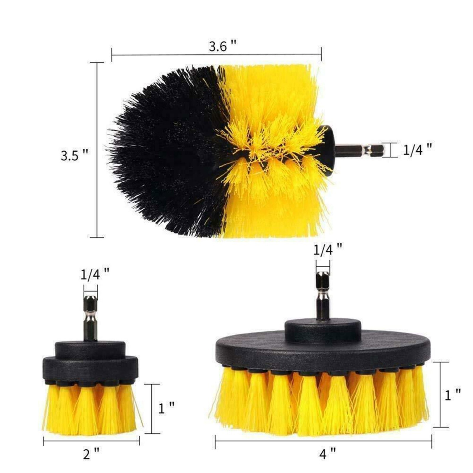 5X Drill Brush Set Power Scrubber Drill Attachments Carpet Tile Grout Cleaning
