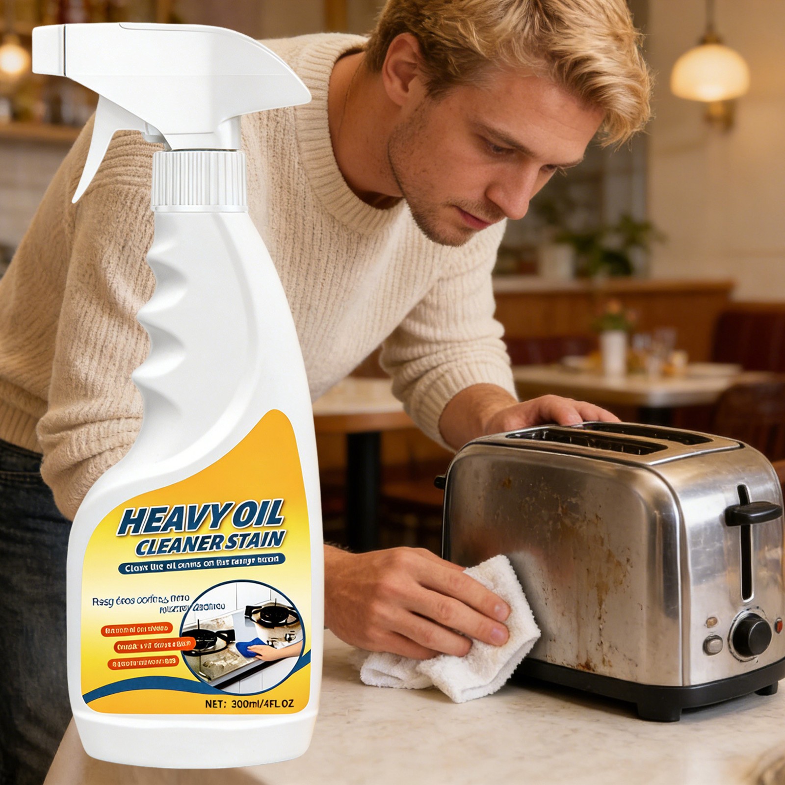 300ml Kitchen Heavy Oil Cleaner, All Purpose Kitchens Heavy Oil Cleaning Agent.