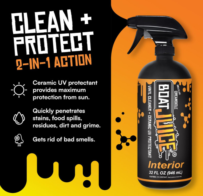 Boat Juice 2in1 Interior Boat Cleaner & Protectant Spray | Vinyl Boat Seat