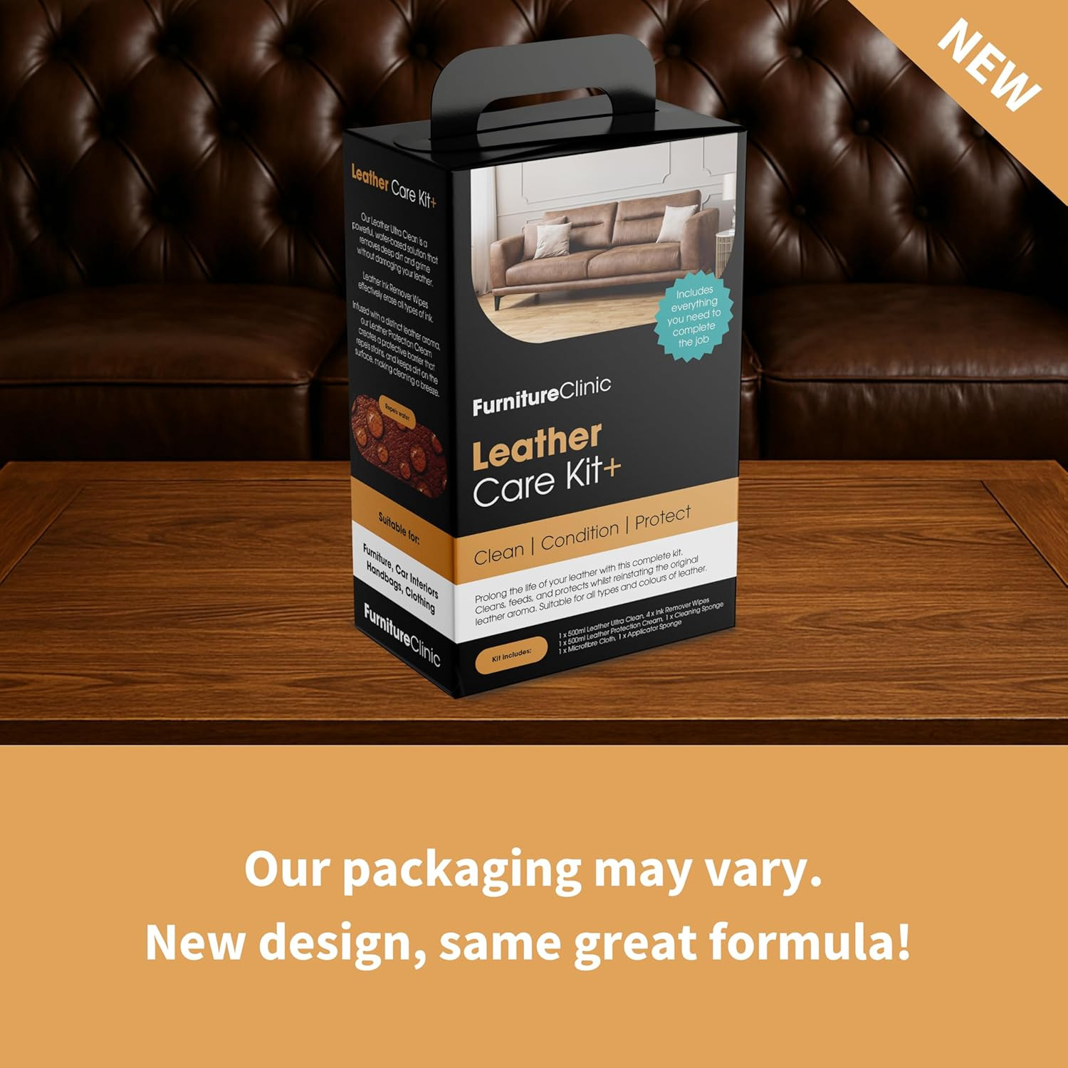 Large Leather Care Kit | Leather Cleaner + Conditioning Protection Cream for Fur