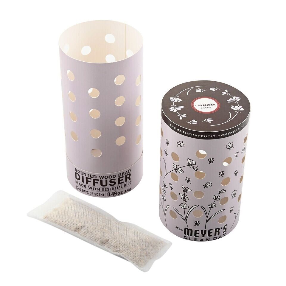 6 Units Mrs Meyers Clean Day Scented Wood Bead Diffuser in Lavender Scent .49 oz