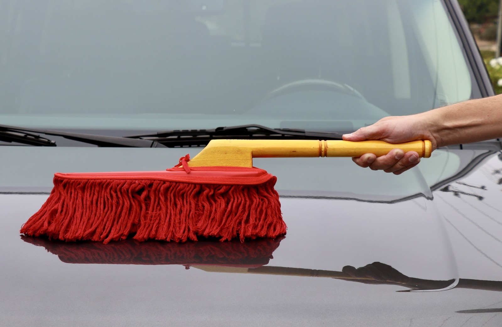 Cotton Car Duster Wood Handle Paraffin Wax Dusting Mop For Auto Detailing Truck