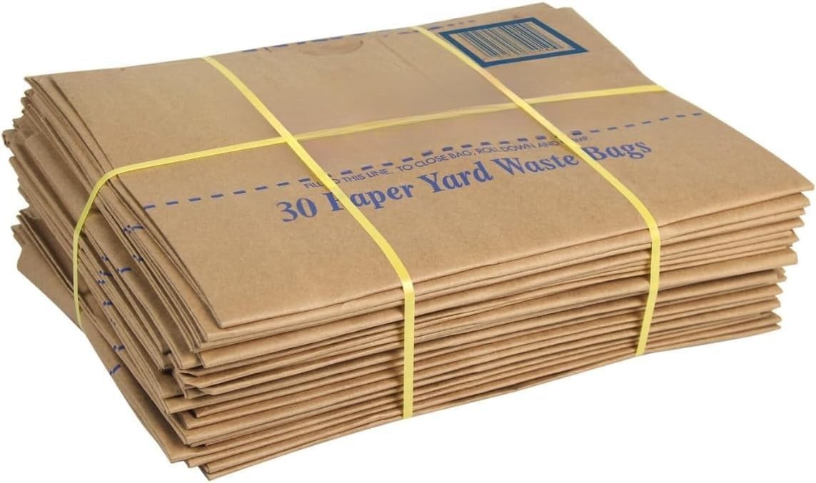 30 Gallon Lawn & Leaf 2-Ply Heavy-Duty Yard Waste Compost Refuse Paper Bags wi