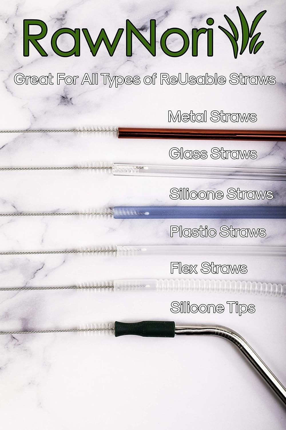 2 Eco-Friendly Stainless Steel Straw Cleaning Brushes – 10-Inch Bristle