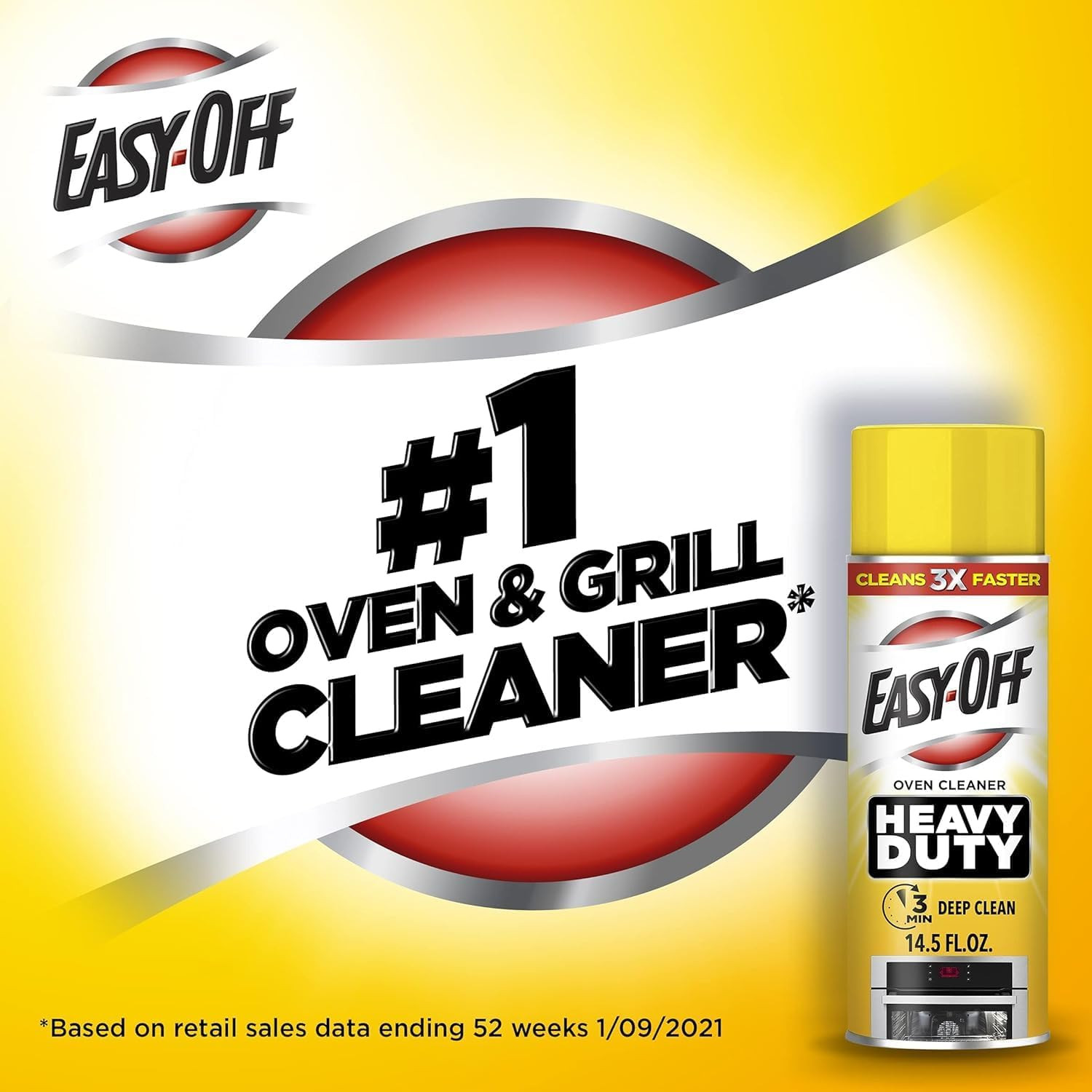 Easy-Off Heavy Duty PRO Size Oven Cleaner Foam, Removes Grease & Burned-On Food,