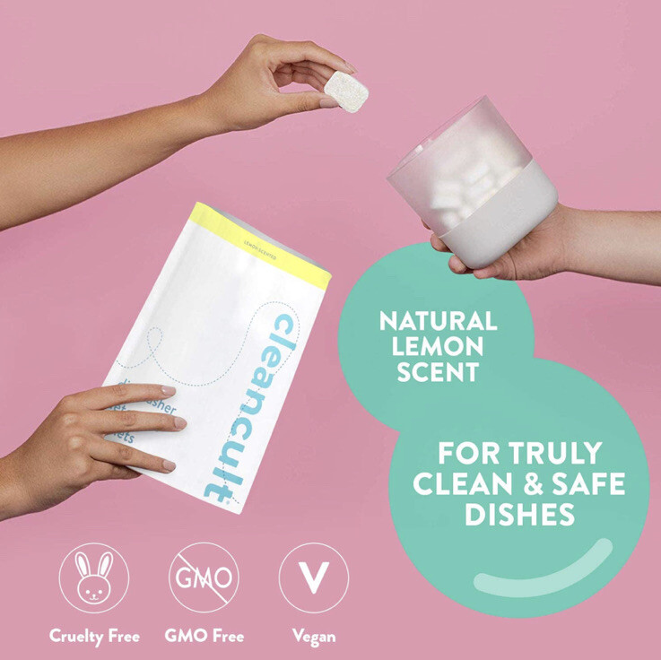 Cleancult Non Toxic Dishwasher 18 Tablets W/ Shatter Resistant Glass Container