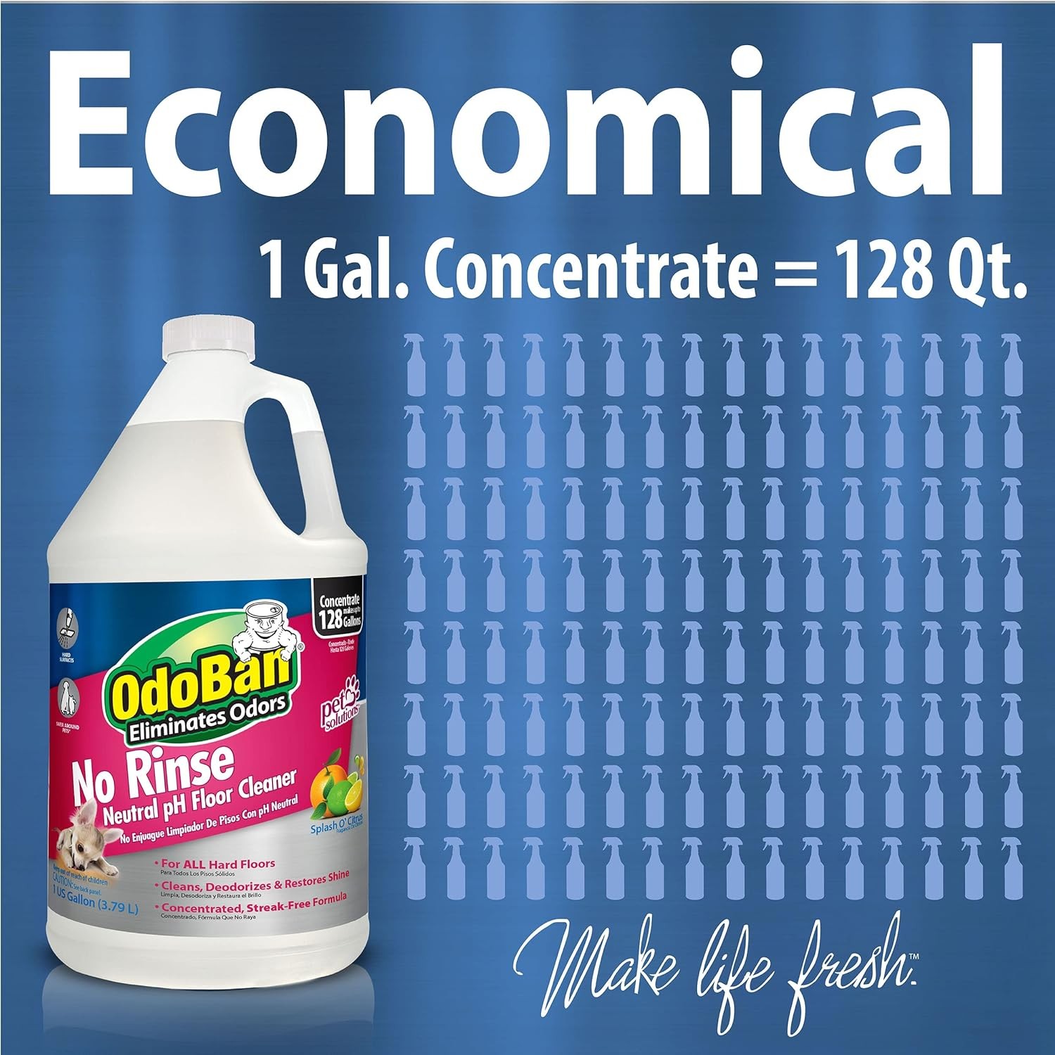 OdoBan Pet Solutions No Rinse Neutral pH Floor Cleaner Concentrate, Made in the