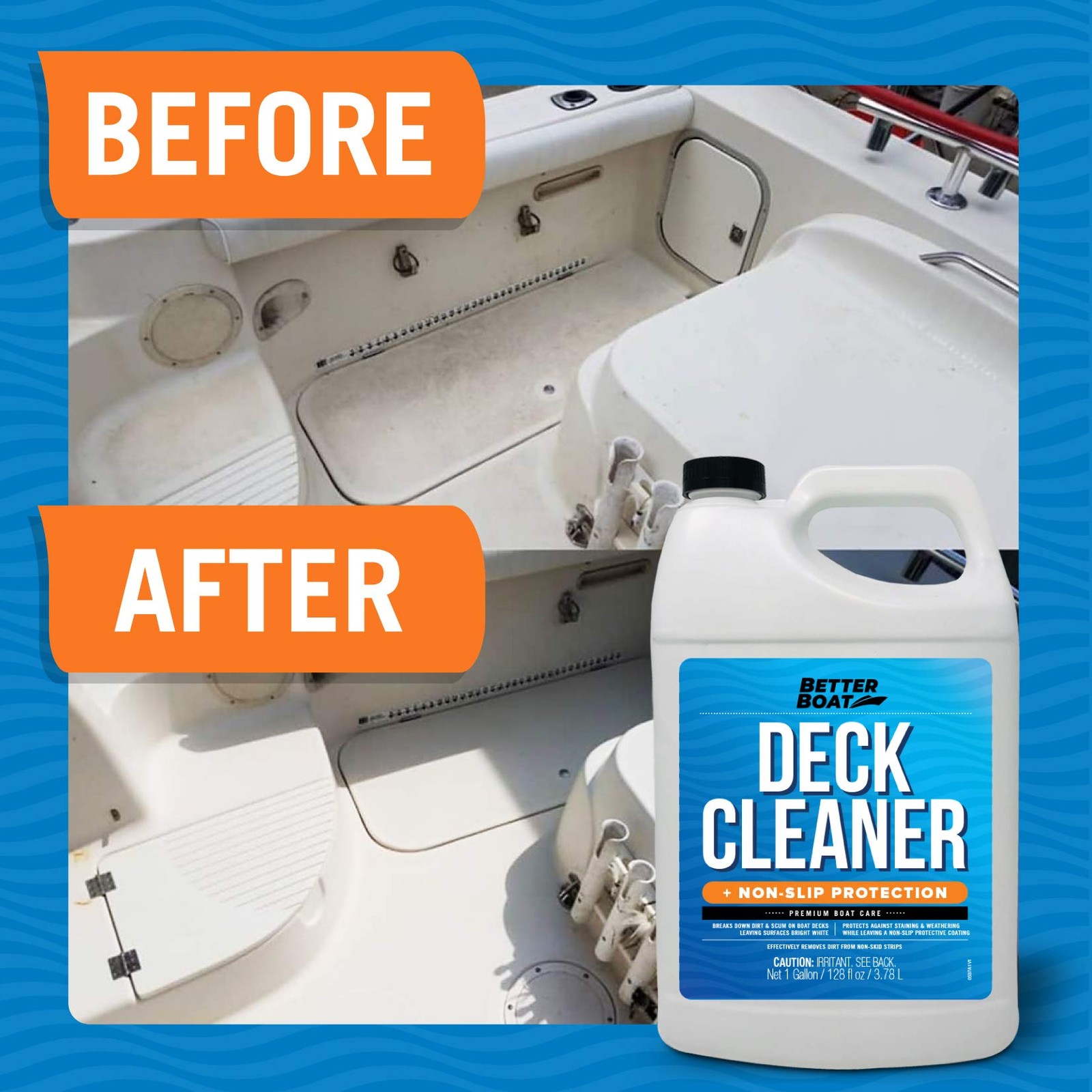 Better Boat Boat Deck Cleaner for NonSkid Strips on Fiberglass, Vinyl, Alumin…