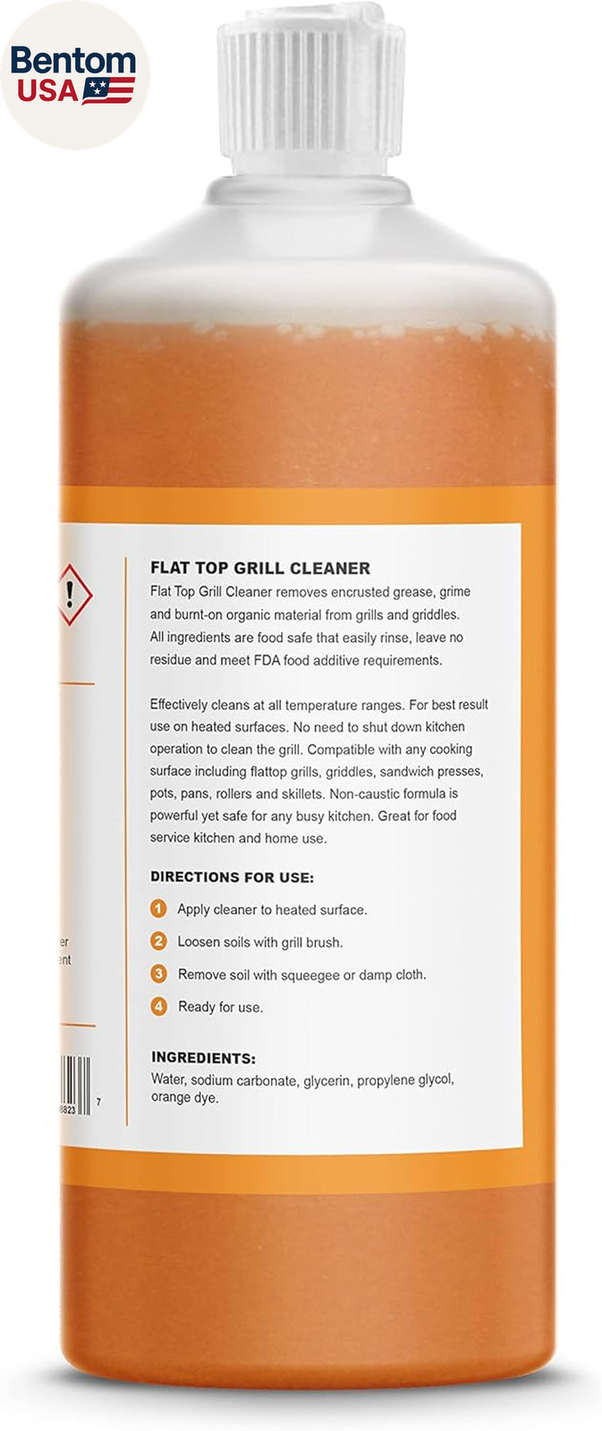 Flat Top Grill Cleaner – 32 Fl Oz | Griddle Cleaner, Removes Burnt-On Residue, F