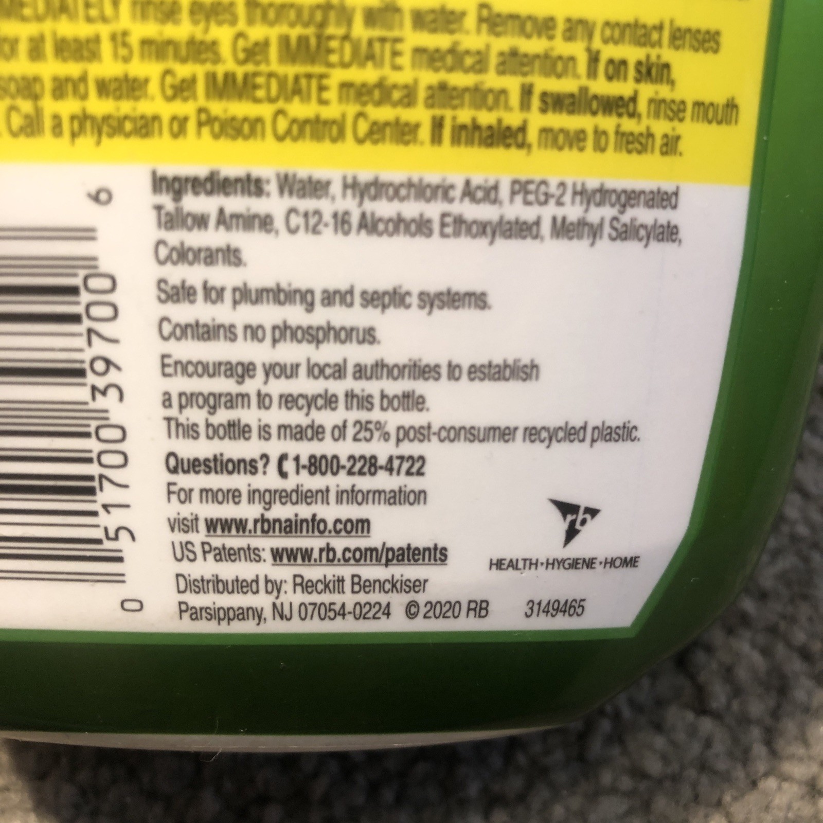 Lime-A-Way THICK GEL FORMULA Toilet Bowl Cleaner Lime Calcium Rust 16oz