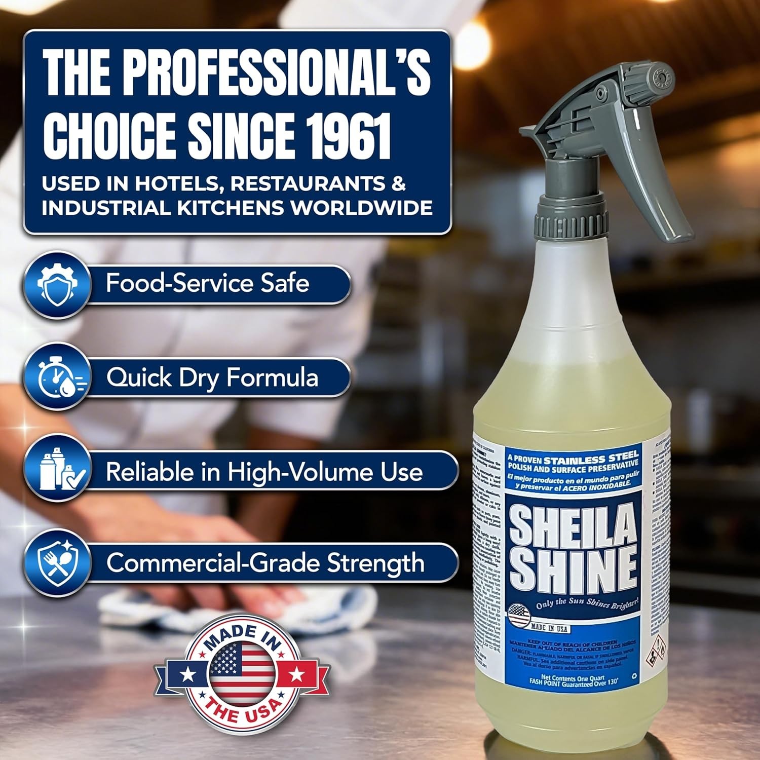 32 Fluid Ounce Stainless Steel Polish Spray – Deep Clean & Lasting Protection
