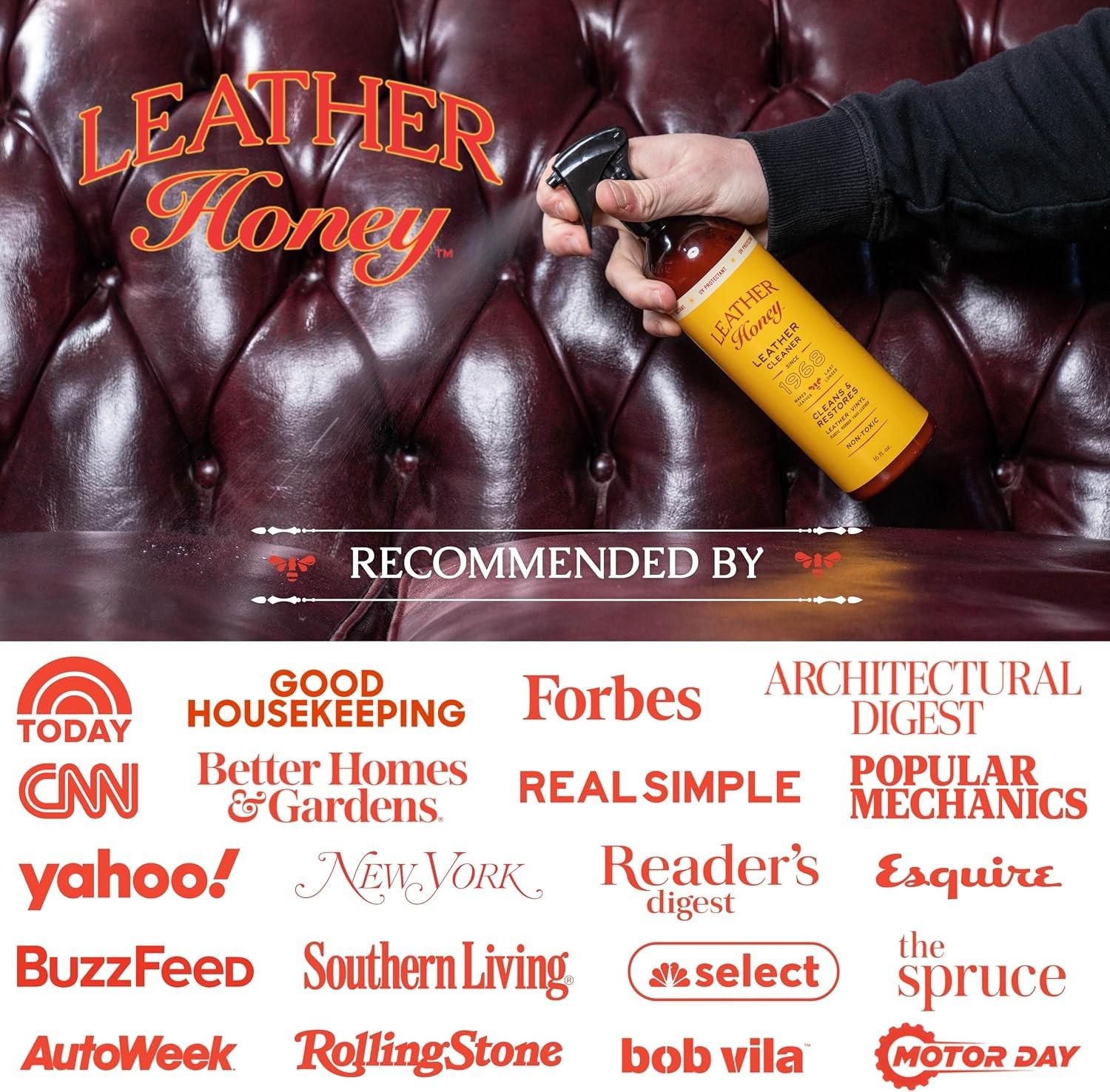 Non-Toxic Leather Care Spray – 16 Fl Oz, Cleans & Protects All Surfaces