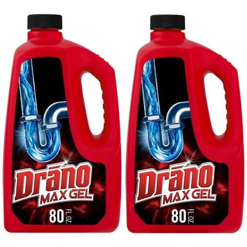 Max Clog Drain Remover Gel Twin Pack Fast Acting Unclogging Liquid 160oz New