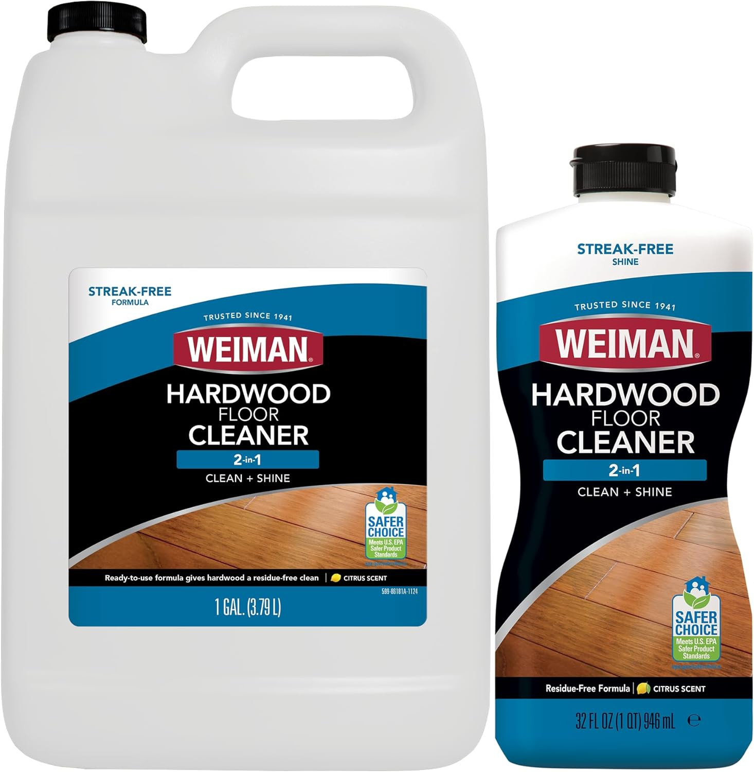 Hardwood Floor Cleaner Gallon and Refillable Squeeze Bottle – Finished Wood Surf