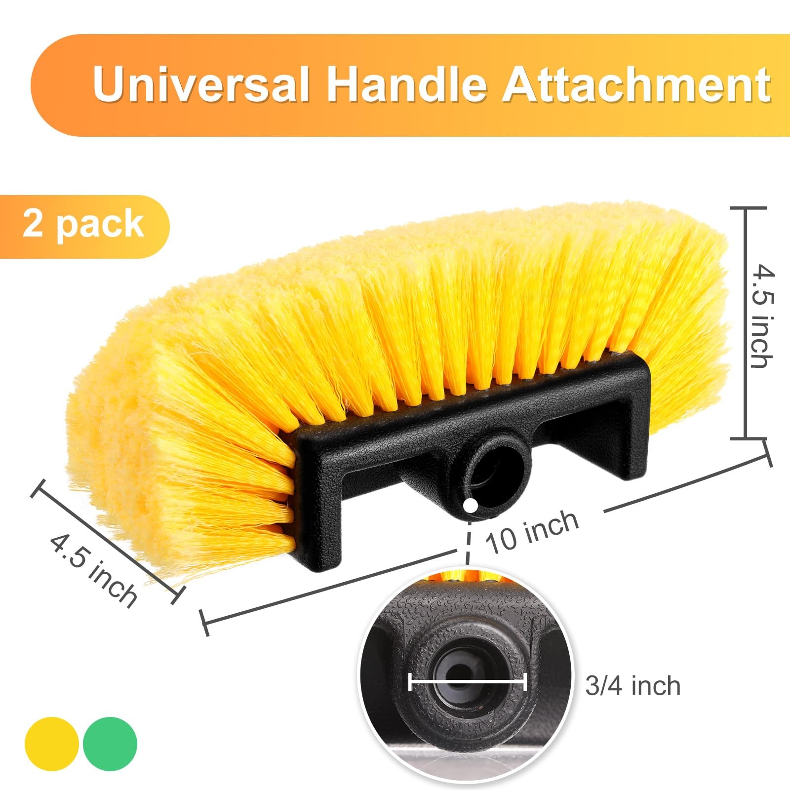 Car Wash Brush Head with Soft Detailing Bristle Flow Thru Car Cleaning Brush …