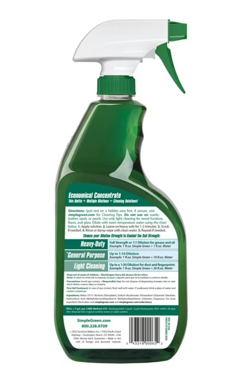 Simple Green 32 oz Concentrated All-Purpose Cleaner Heavy Duty Degreaser