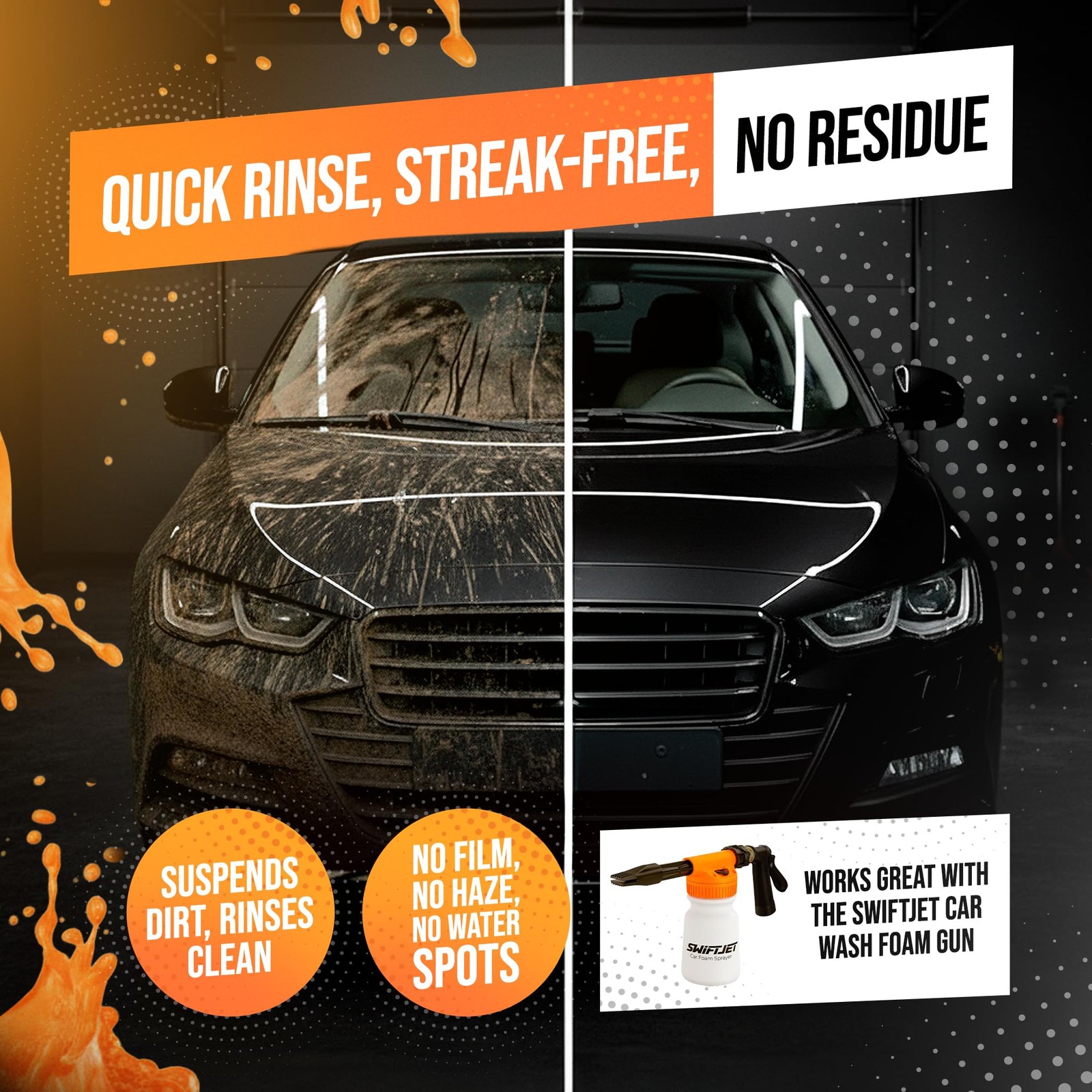 Orange Foam Car Wash Soap – pH Balanced Super Soapy Shampoo & Surface Cleaner…
