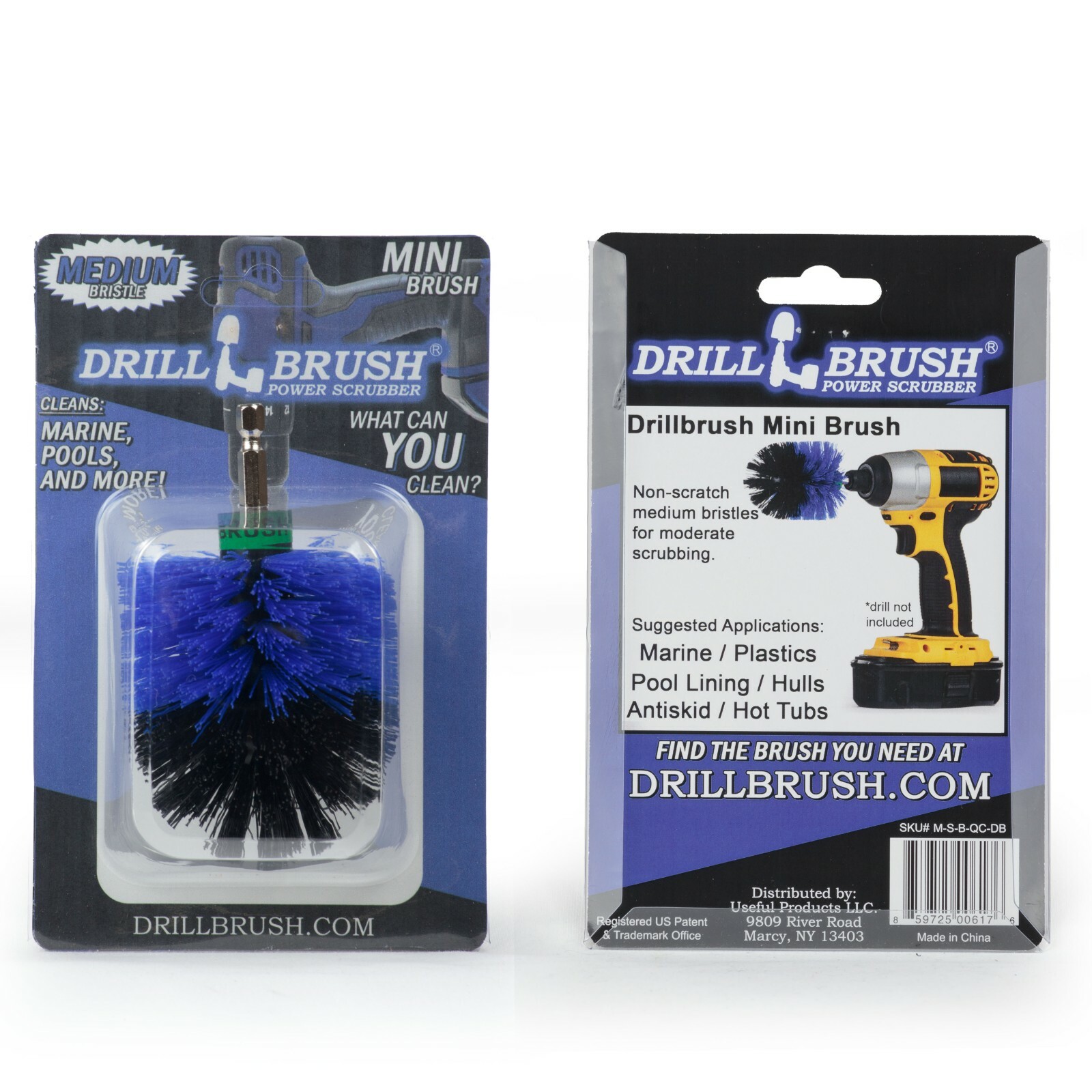 Drill Brush Power Cleaning Attachment for Marine, Boat, Kayak -Hot Tubs and Spas