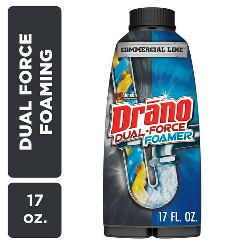 Dual-Force Foamer Drain Clog Remover Hair Odor Eliminator Septic Safe 17 oz New