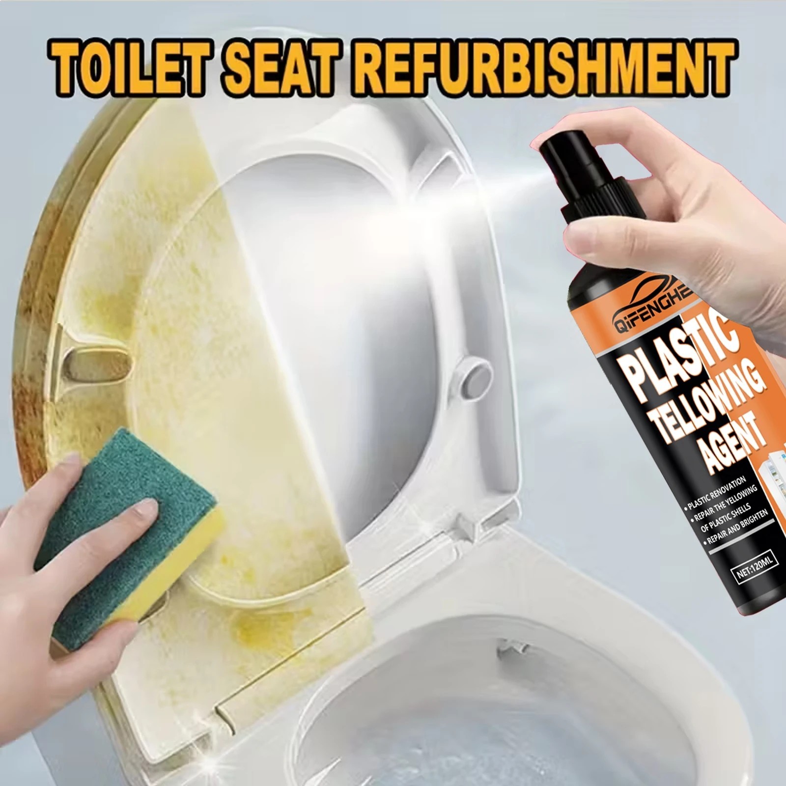 Plastic Yellowing Repair Spray 120ml Plastic Restorer Cleaner for AC Appliances