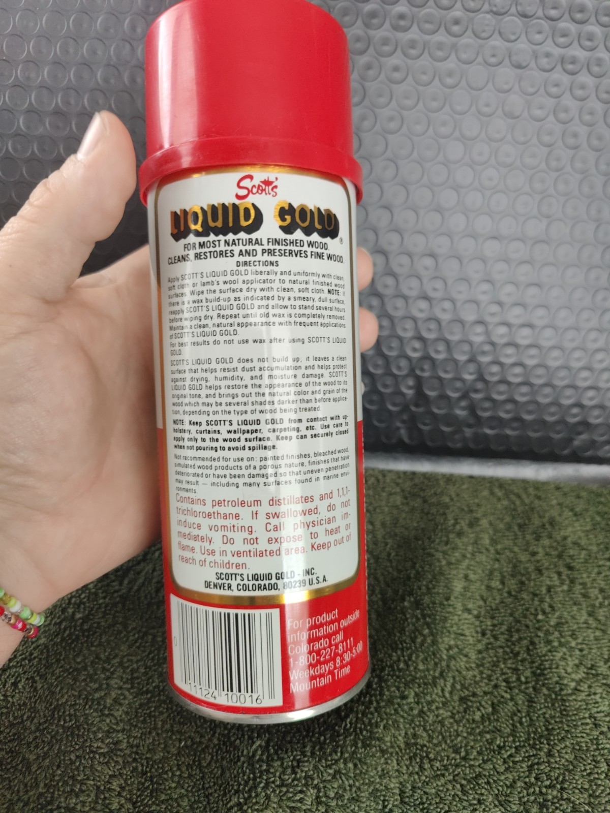 New Vintage Scott’s Liquid Gold Wood Cleaner Pourable Top Non Aerosol 16oz @