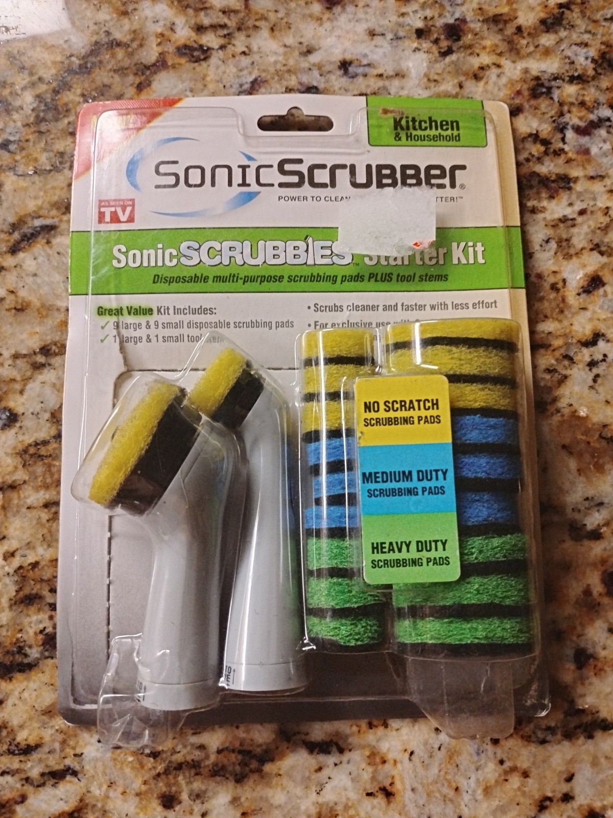 Sonic Scrubber Brushes Scrubbies Refills Starter Kit Kitchen & Household Open Bx