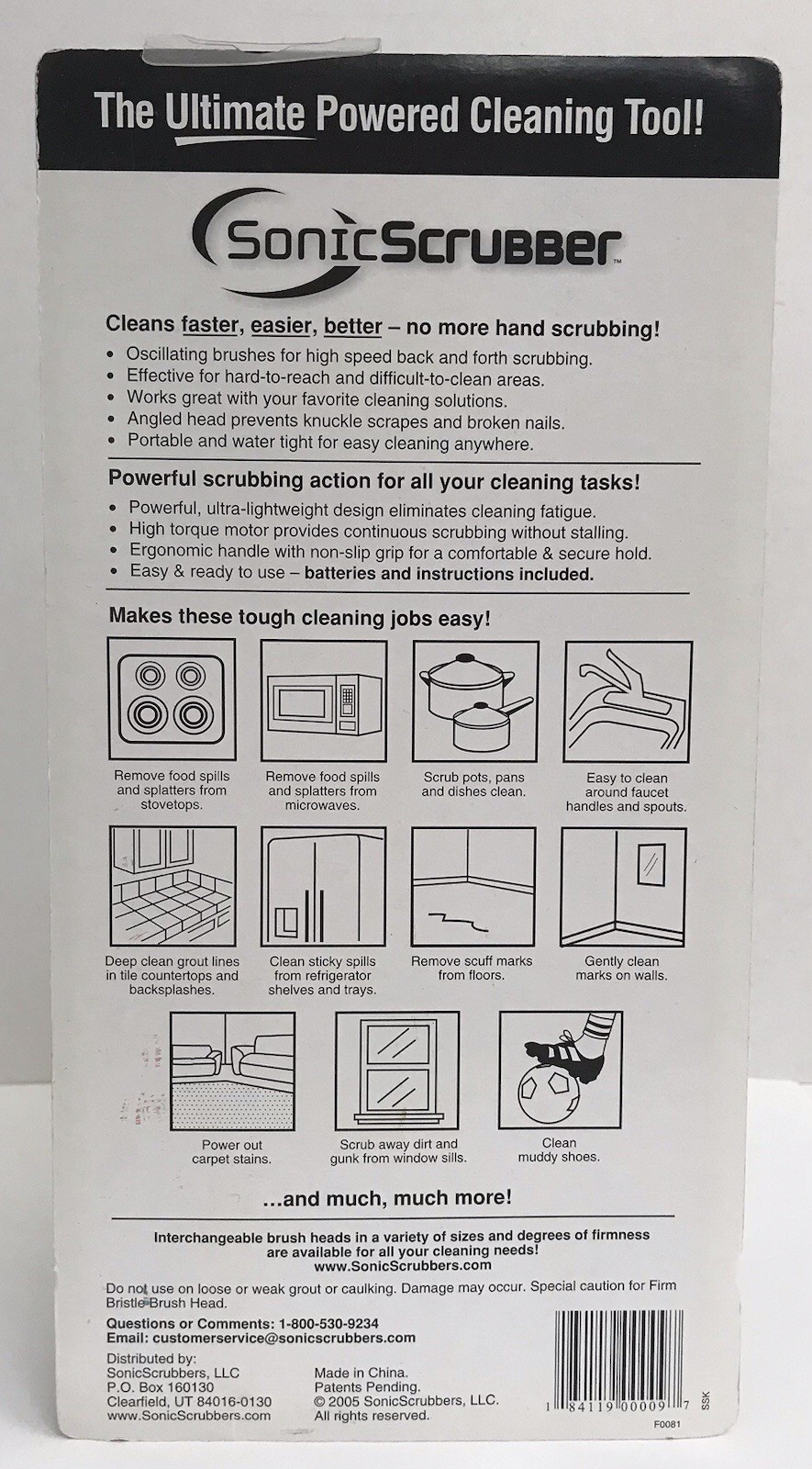 SONICSCRUBBERS LLC Sonic Action Scrubber Kitchen Cleaning Tool NEW Sealed