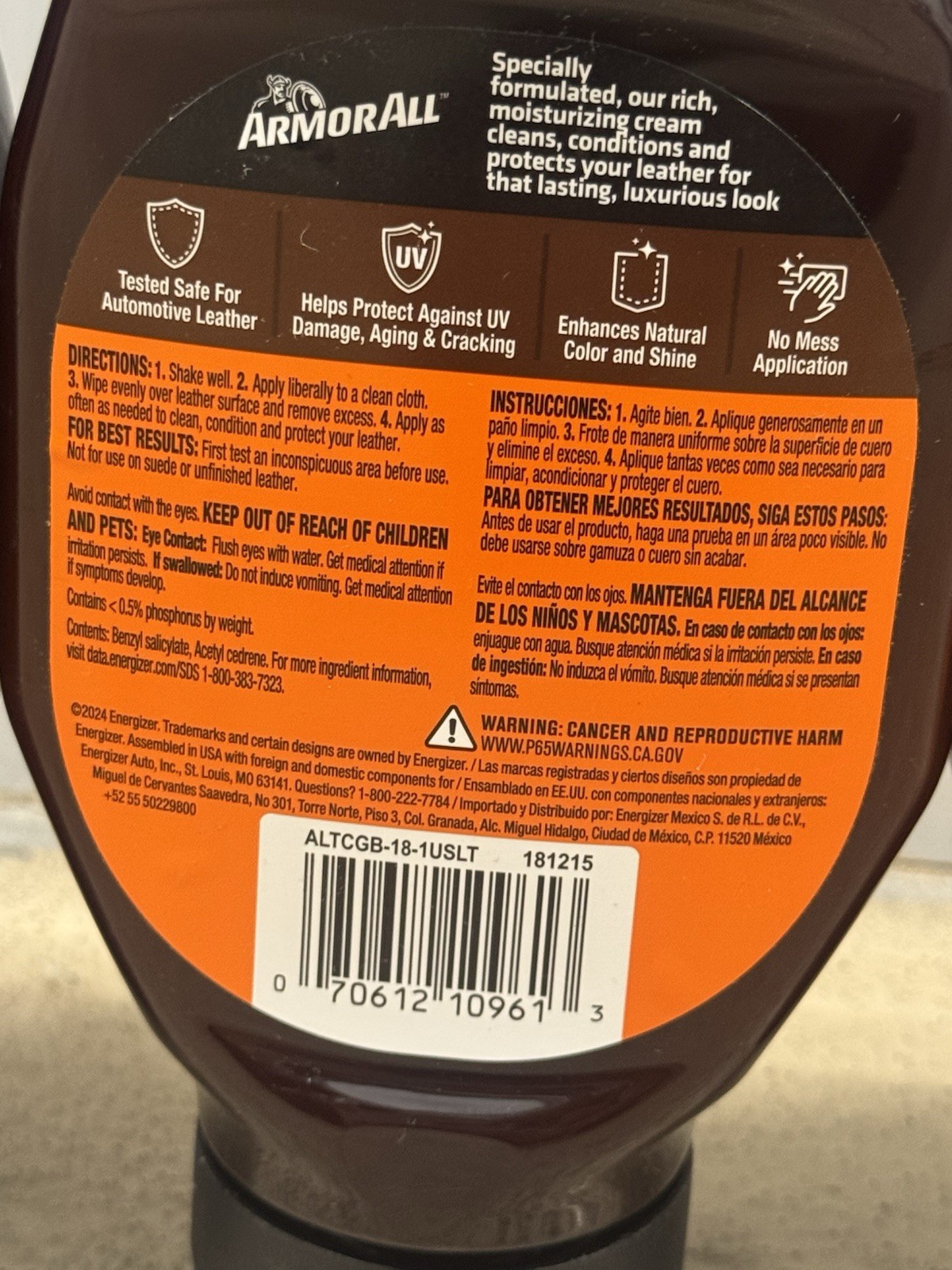5 Pack Armor All Leather Care Gel, Use on Furniture, Car 18 Fl Oz