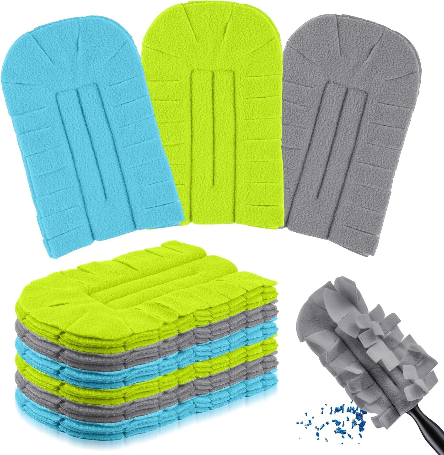 3 Pcs Duster Refill Reusable Fleece Duster Refills Feather Flat Dusters Multi