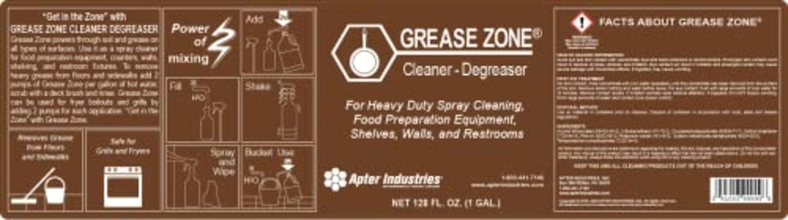 Grease Zone Food Safe Degreaser & All-Purpose Cleaner – 128 Fl Oz (Pack of 1)