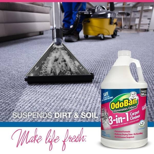 OdoBan 1 Gal. 3-in-1 Carpet Cleaner Concentrated Low Foaming Formula, Scent Free