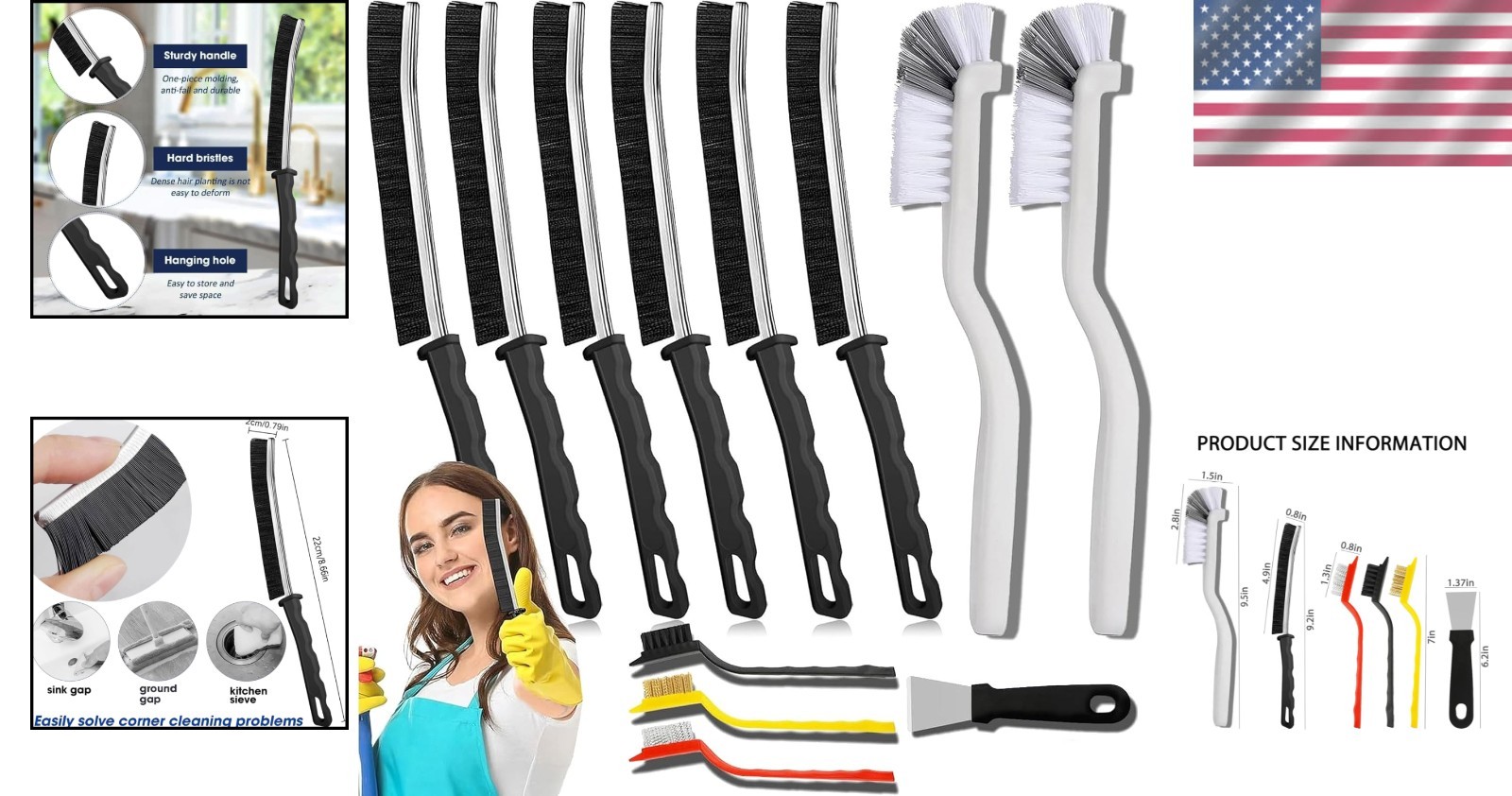 Deep Cleaning Essentials: Multi-Surface Crevice Cleaning Brushes (12pcs)