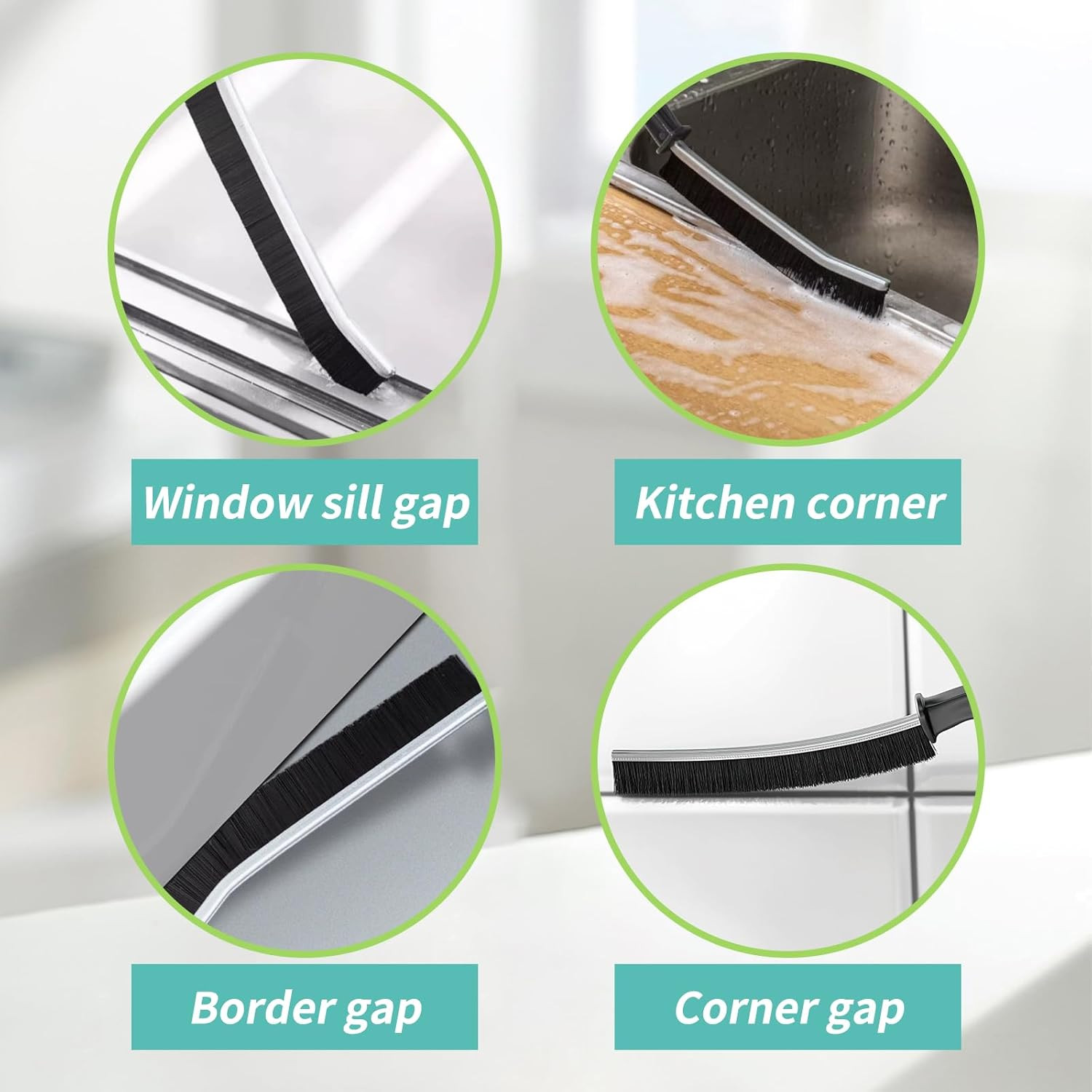 9Pc Crevice Cleaning Brush Bathroom Gap Brush Hand-Held Groove Gap Cleaning Tool