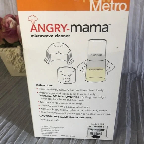 ANGRY MAMA steam cleaner Microwave Cleaner new in box kitchen cleaning item CON