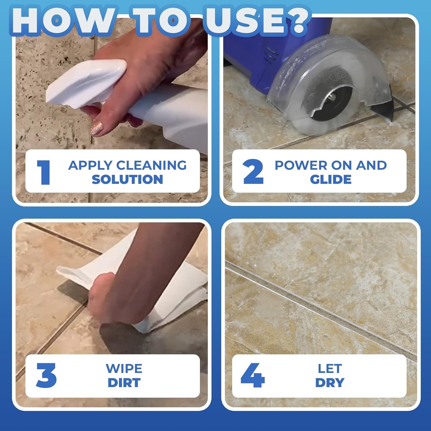 Effortless Electric Stand-Up Grout Cleaner for Deep Cleaning Tile & Grout