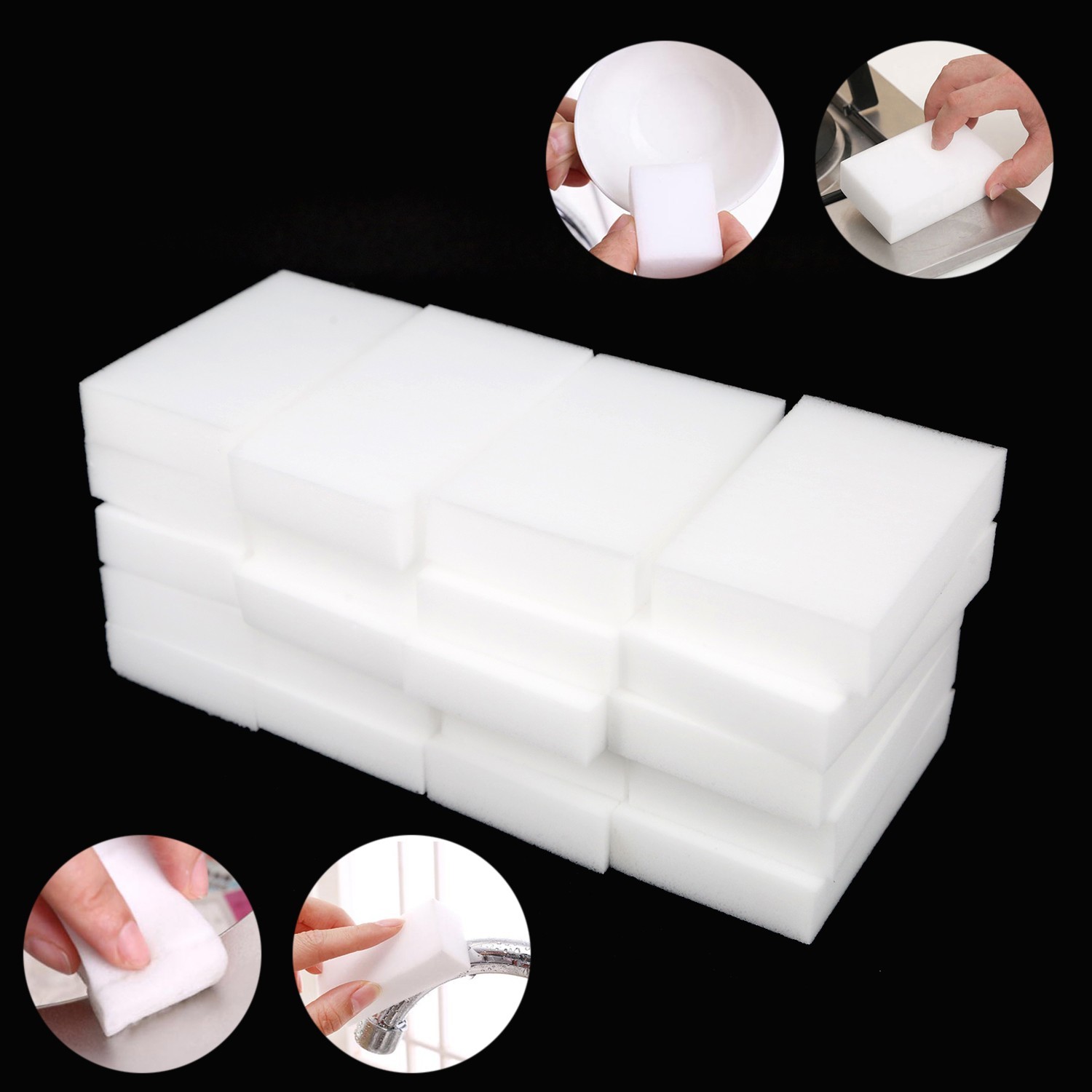 20* Sponge Eraser Cleaning Multi-functional Foam Cleaner Kitchen Tool White Set