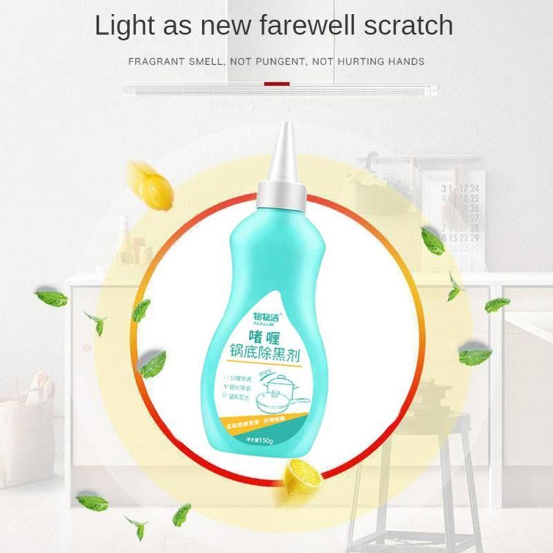Gel pot bottom cleaner—removes heavy oil stains, polishes cookware to shine