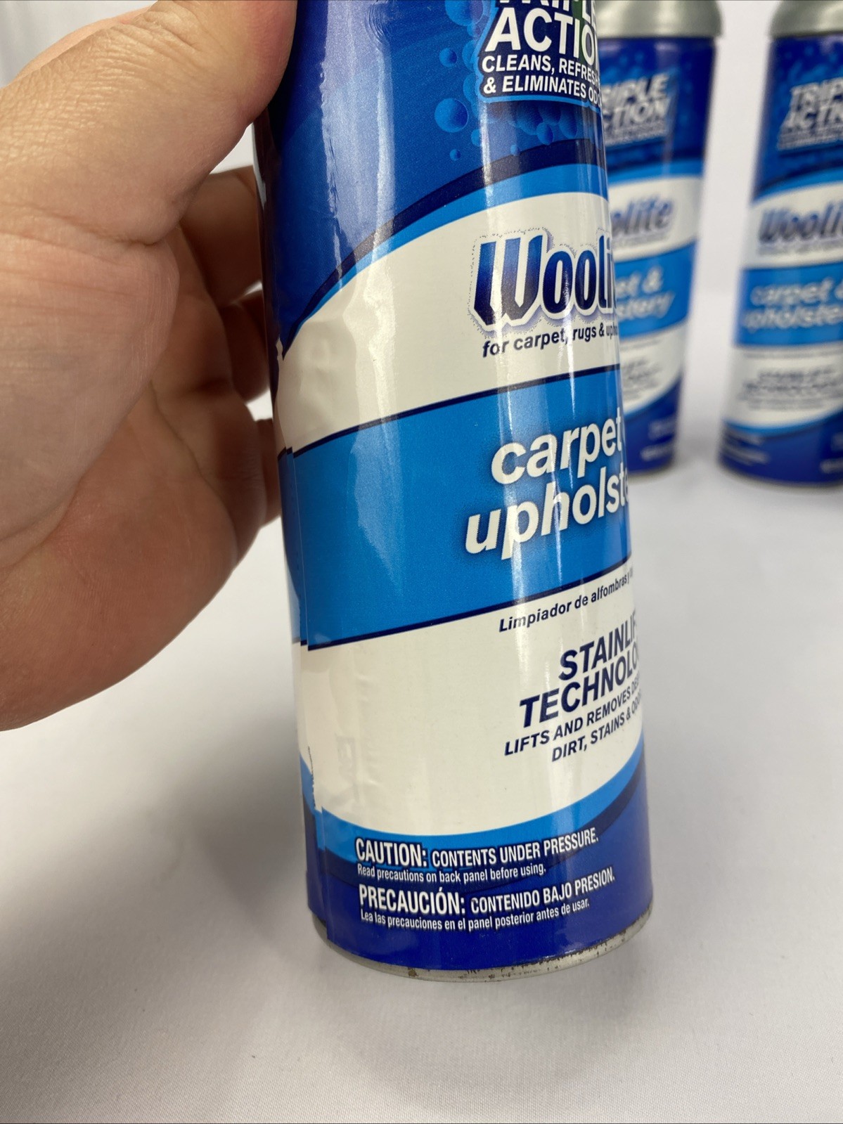 Woolite Carpet & Upholstery Triple Action Foam Cleaner Odor Stain Remover 12 oz 