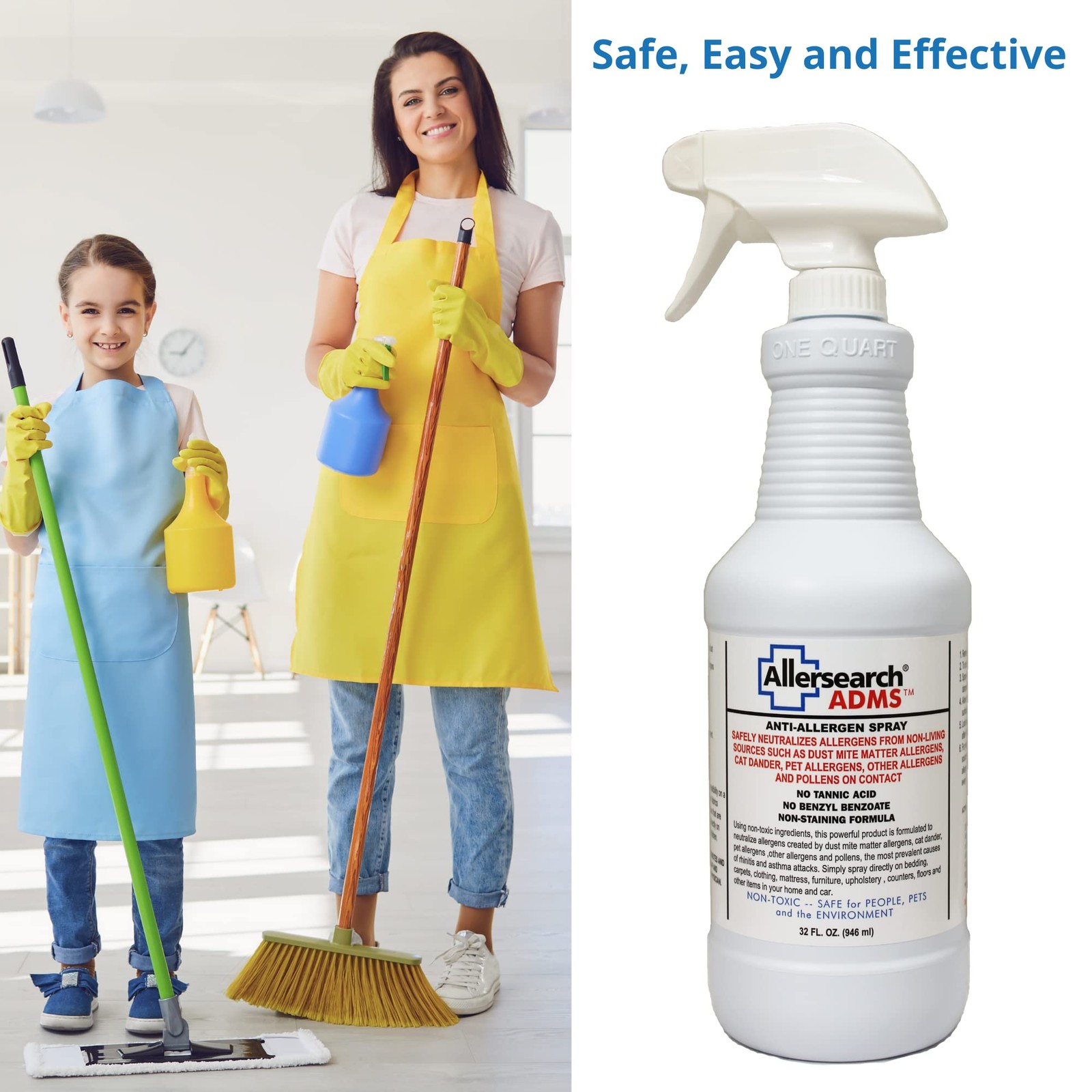 Allersearch ADMS Anti-Allergen Spray 32 32 Fl Oz (Pack of 1), Ivory