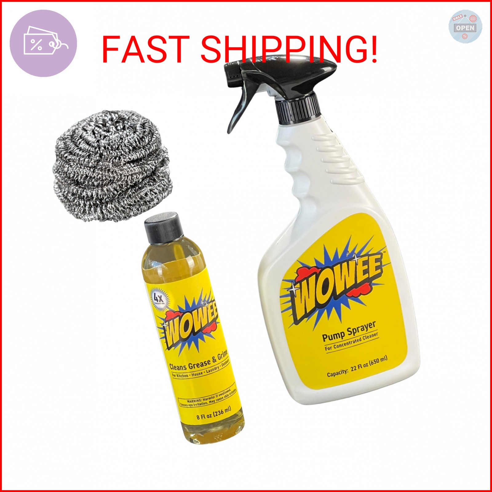 Wowee 8 fl oz Concentrated Heavy Duty Degreaser – All-Purpose Cleaner for Kitche