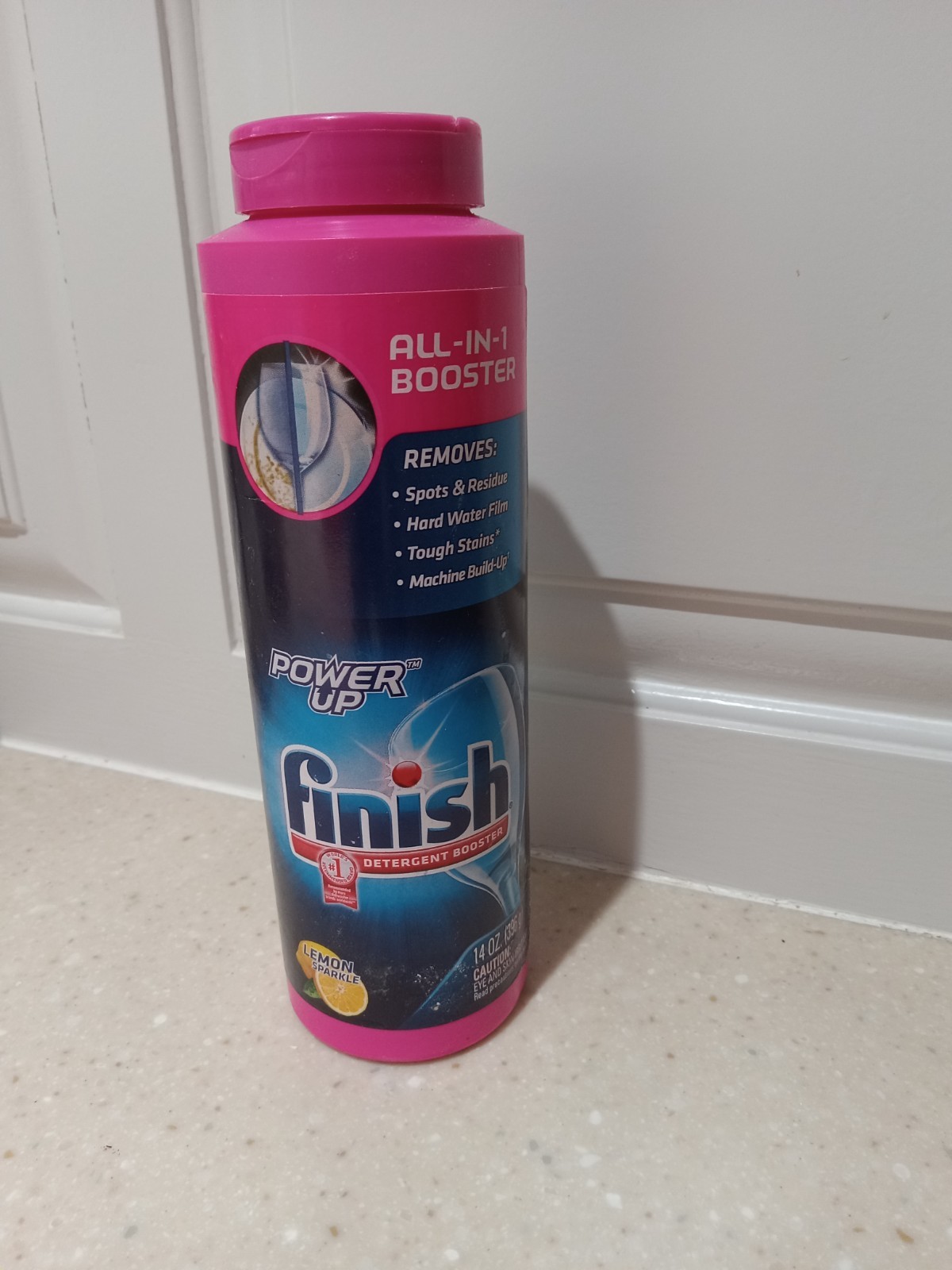 NOS 2012 Finish Hard Water Booster Powder 14 Ounces Lemon Sparkle Used- 2/3 full