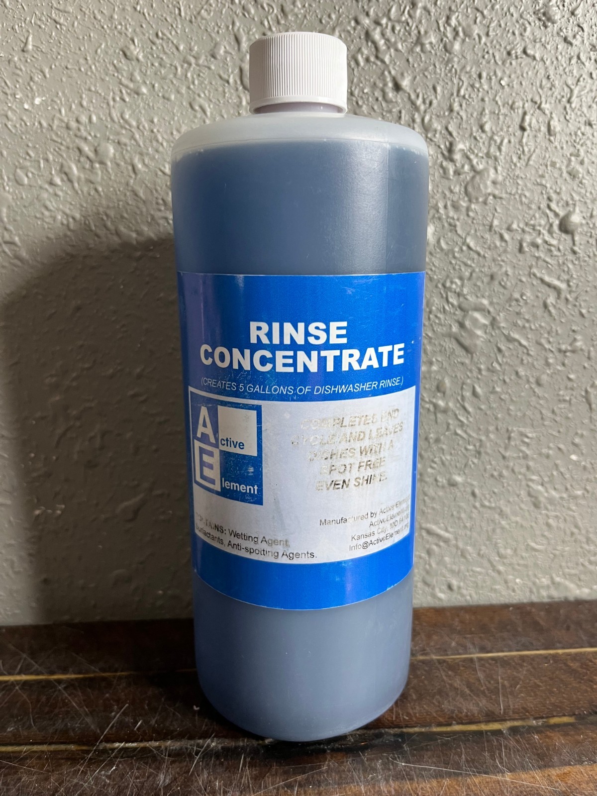 Active Element Rinse Concentrate Dishwasher Rinse Aid Blue 1 Bottle