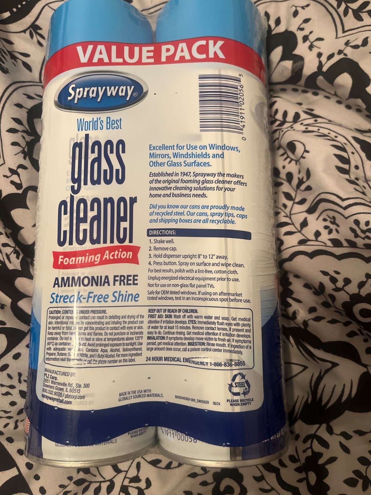 2 PACK Sprayway World’s Best Glass Cleaner, Value Pack, 23OZ