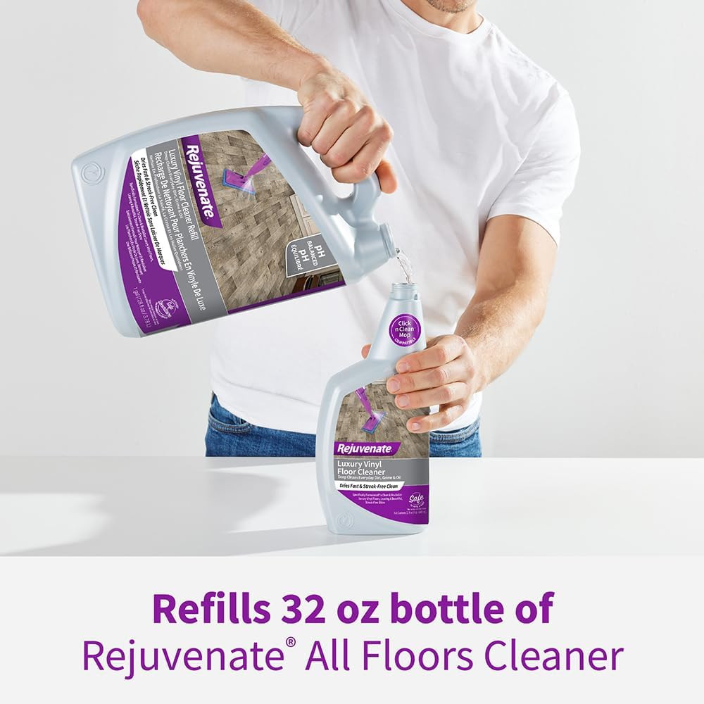 Rejuvenate Luxury Vinyl Floor Cleaner 128 Ounce No Streak Formula Safe For Ki…