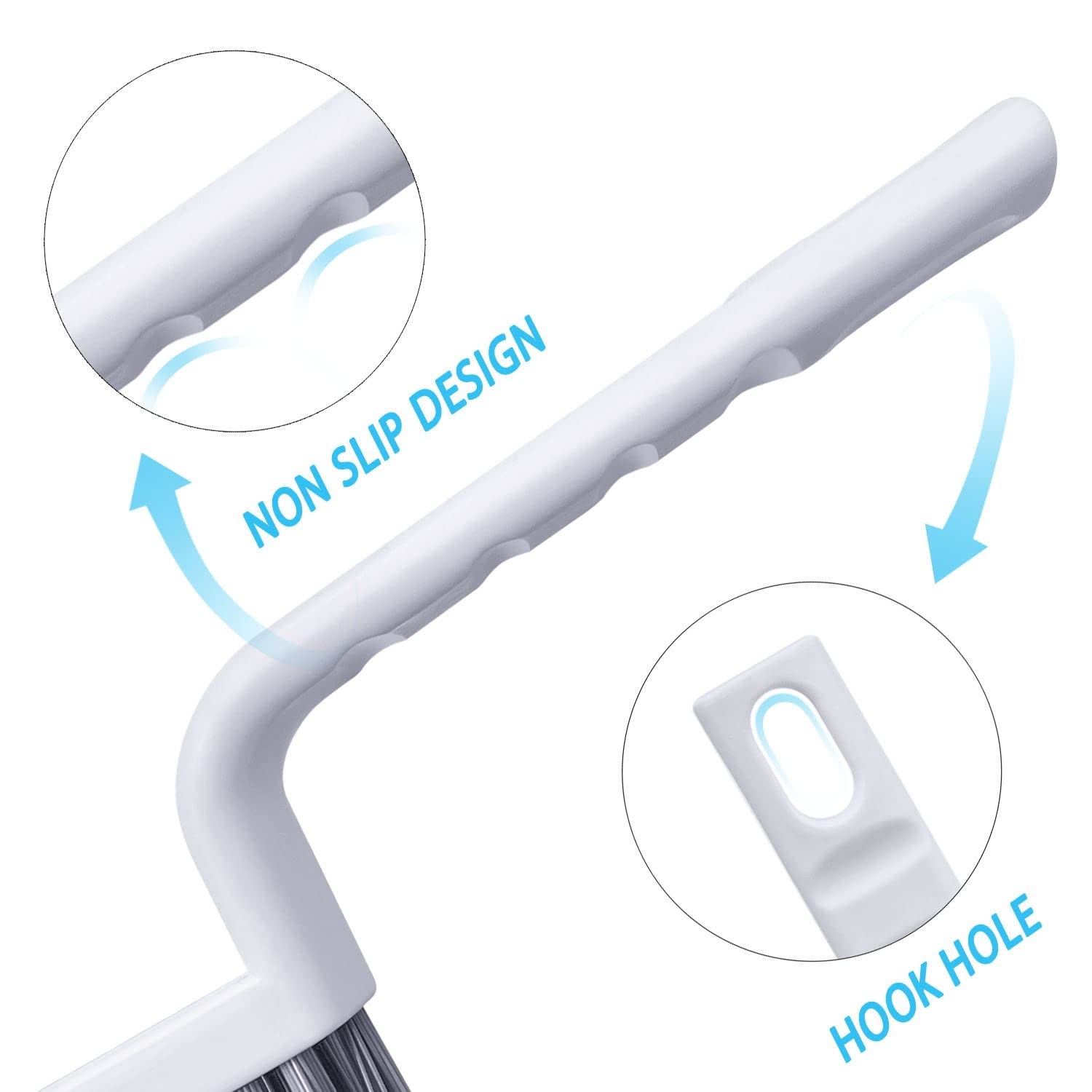 Grout Cleaner Brush V Shape, Stiff Grout Cleaning Brushes for Tile Floor