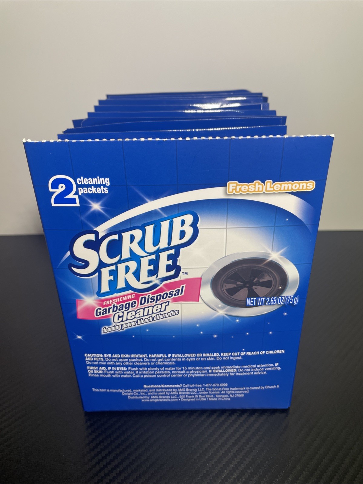 Scrub Free Garbage Disposal Cleaner Packets Fresh Lemons Foaming 12pk 24 Total