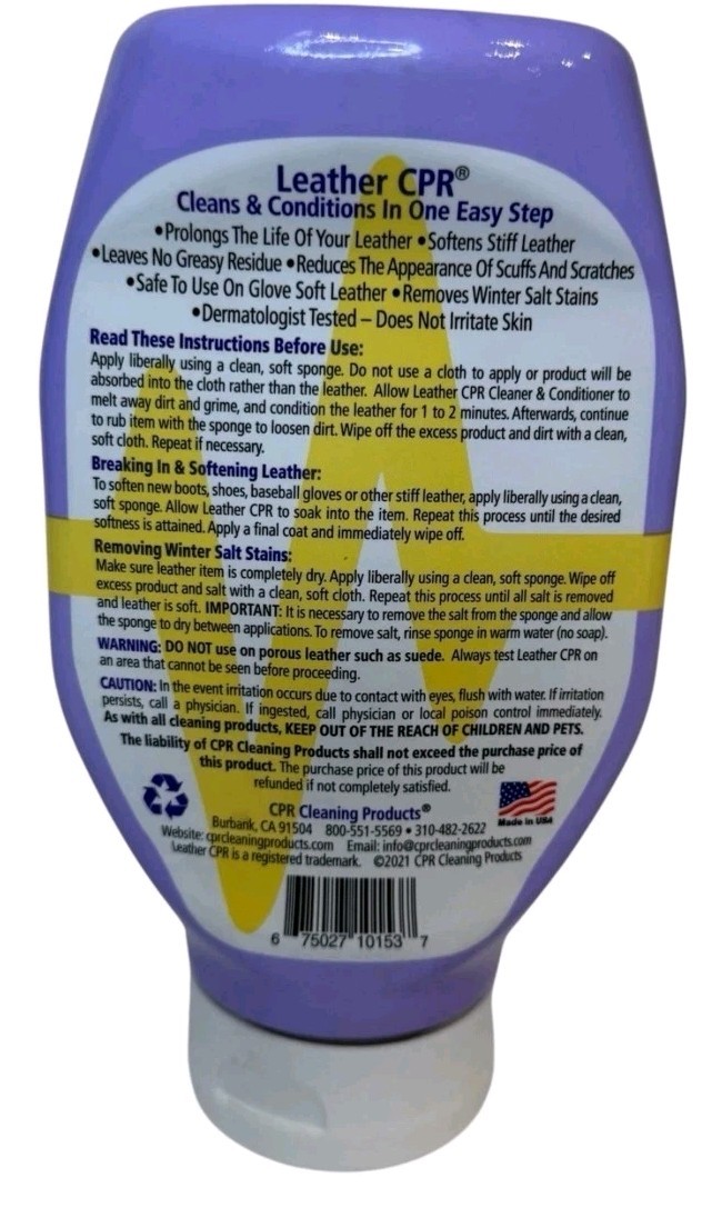 CPR Leather ~ 2 In 1 ~Cleaner and Conditioner – 18oz NEW