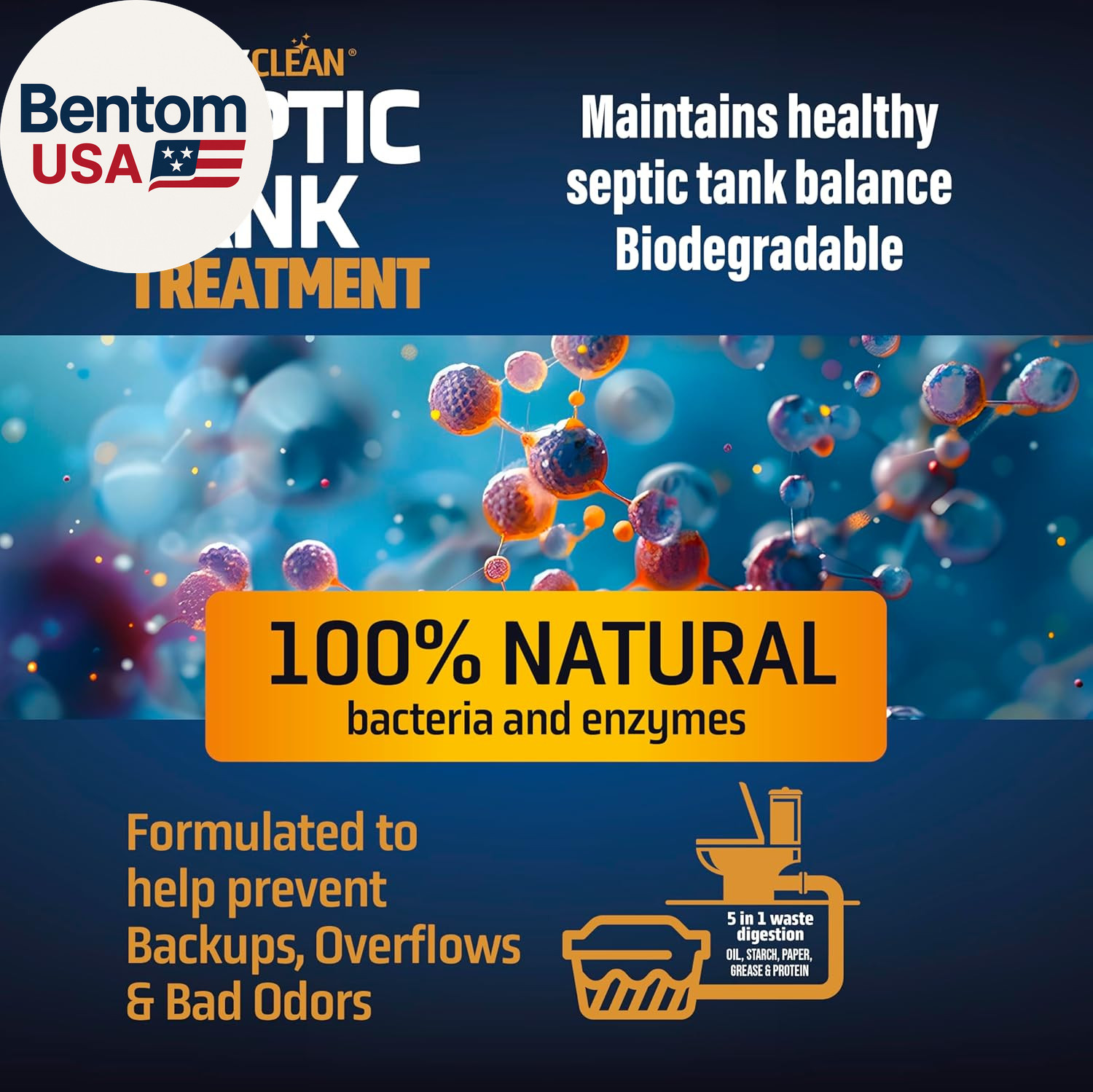 Septic Tank Treatment – 12 Pods, 1 Year Supply – RV Toilet Treatment – Dissolvab